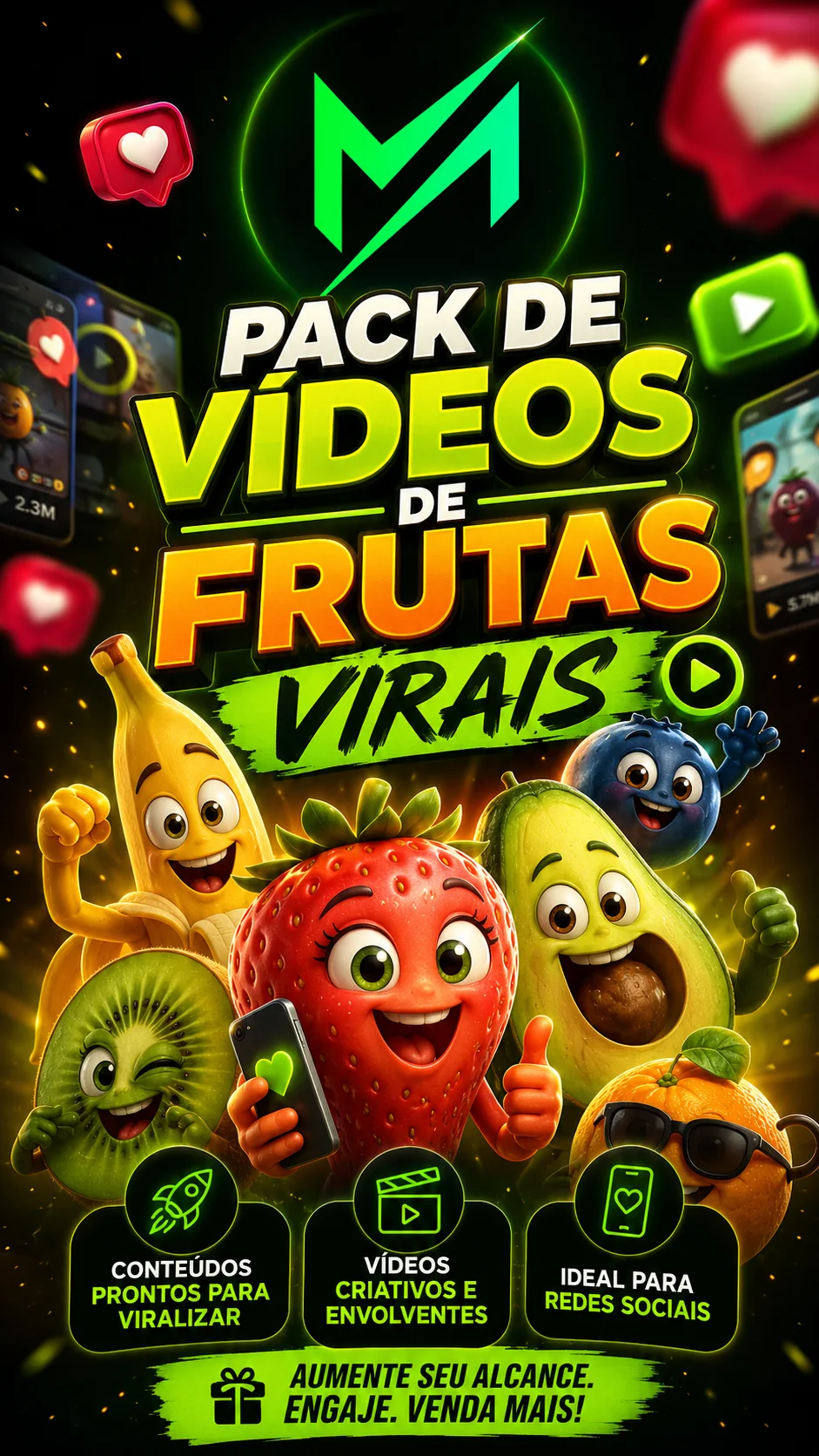 Pack Vídeos Frutas Virais